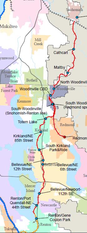 A map of the Eastside Rail Corridor